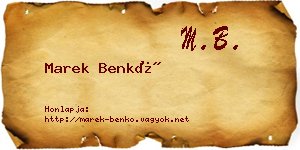 Marek Benkő névjegykártya